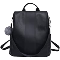 SMesoon Mochila Impermeable de Mujer Antirrobo Bolso De Hombro de Cuero Bolso Bolso de Viaje Mochila Casual (Negro - A…